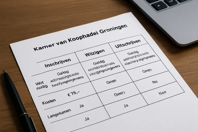 Inschrijven, wijzigen en uitschrijven bij KVK in groningen