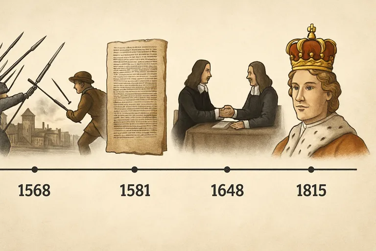 Tijdlijn in vogelvlucht: van opstand tot koninkrijk