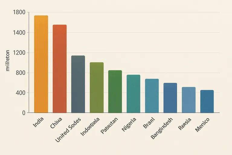 Top 10 landen met de meeste inwoners